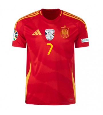 Spanien Alvaro Morata #7 Hjemmebanetrøje EM 2024 Kortærmet
